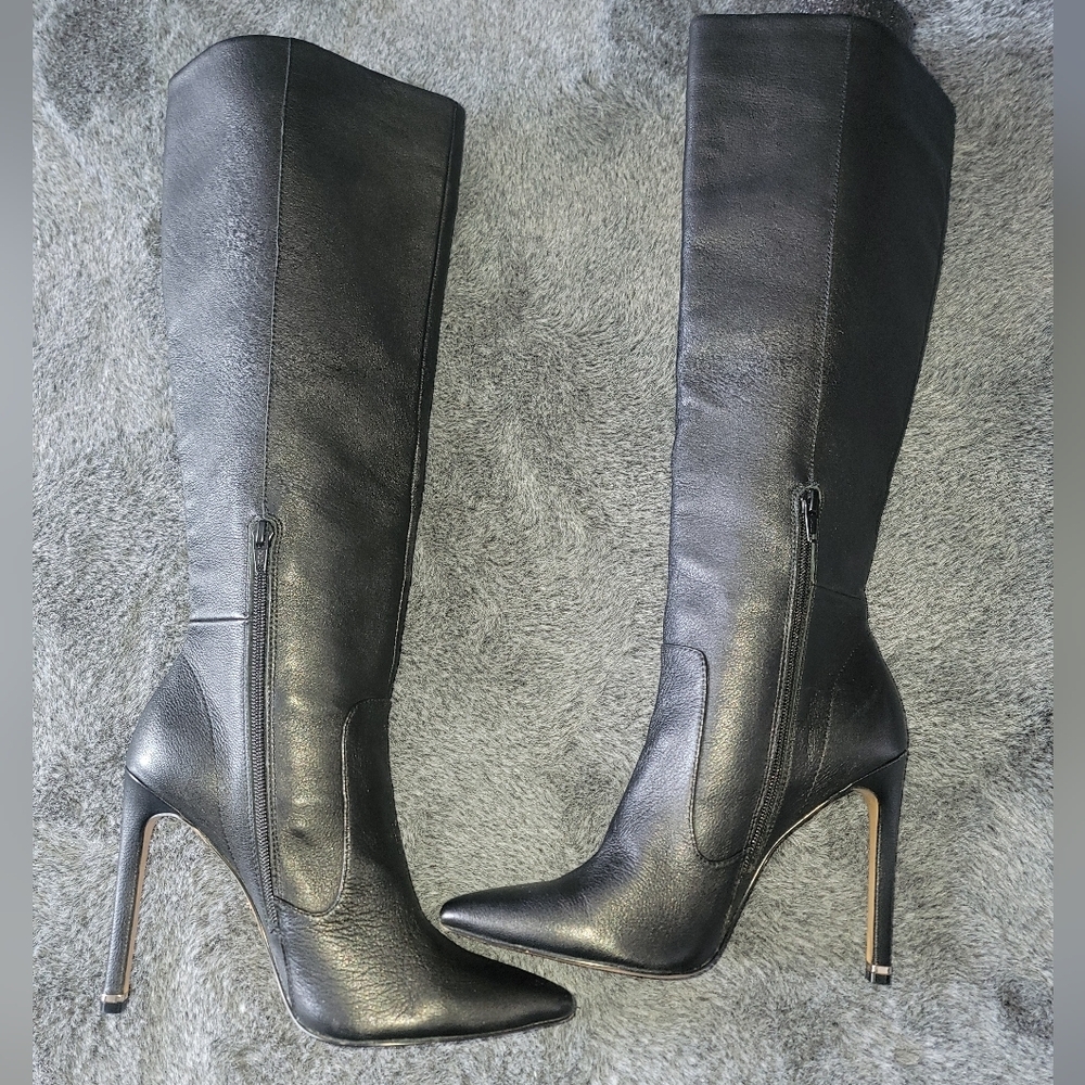 Kenneth Cole Leather Black Knee-High Women's Boots - Picture 7 of 12